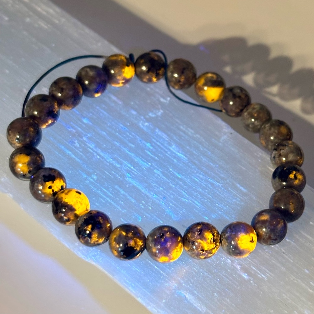 Handmade UV Reactive Yooperlite Crystal Bracelet